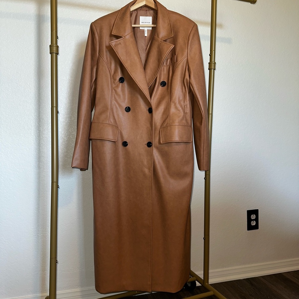 Avec Les Filles Brown Double-Breasted Trench Coat